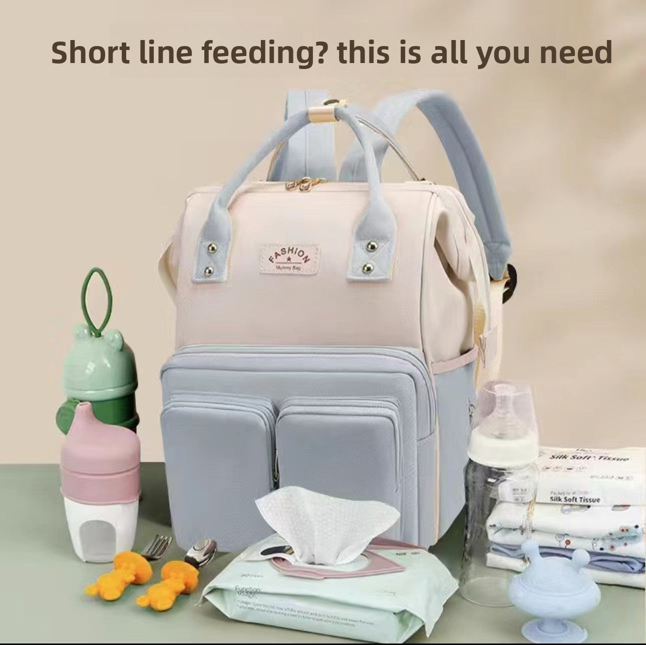 Multifunctional Diaper Backpack with Insulation
