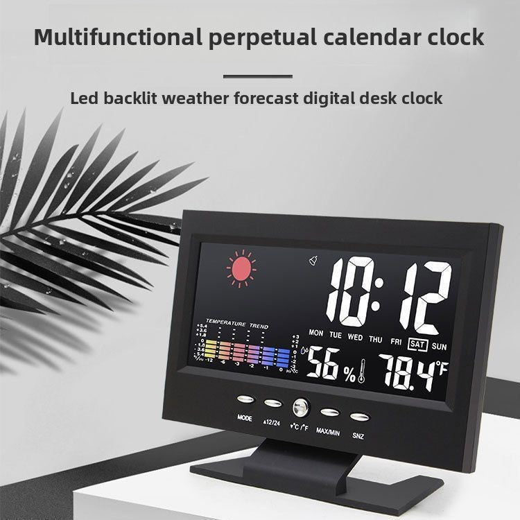 Multifunctional Digital Alarm Clock with Weather Display