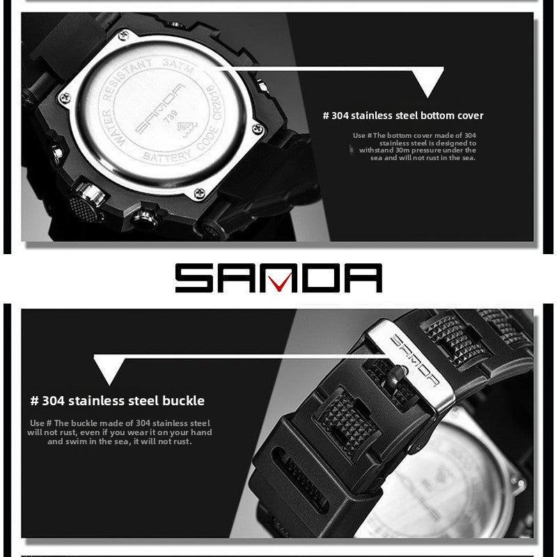 Multifunctional Digital Sports Watch with Waterproof Feature