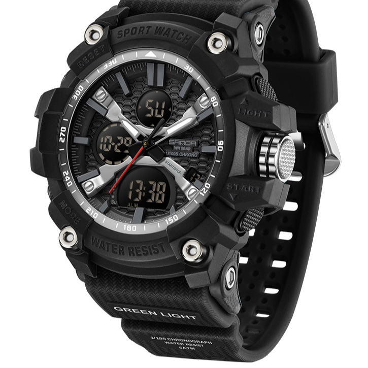 Multifunctional dual-display electronic watch