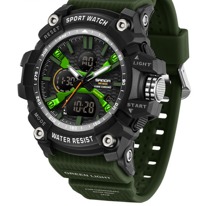 Multifunctional dual-display electronic watch