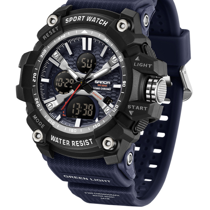 Multifunctional dual-display electronic watch