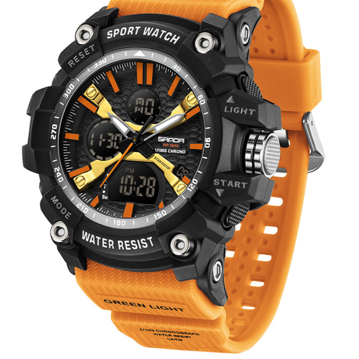 Multifunctional dual-display electronic watch