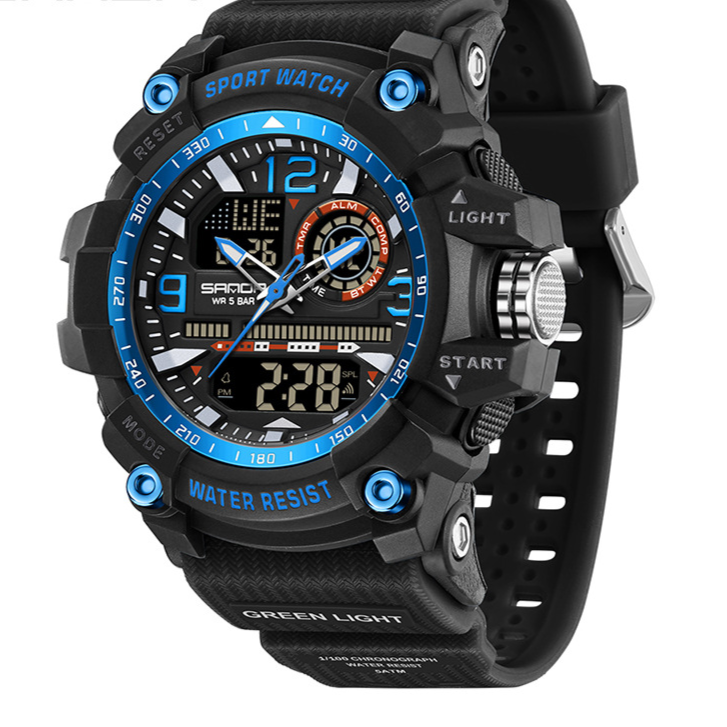 Multifunctional dual-display electronic watch