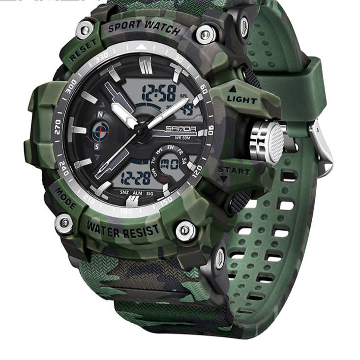 Multifunctional dual-display electronic watch