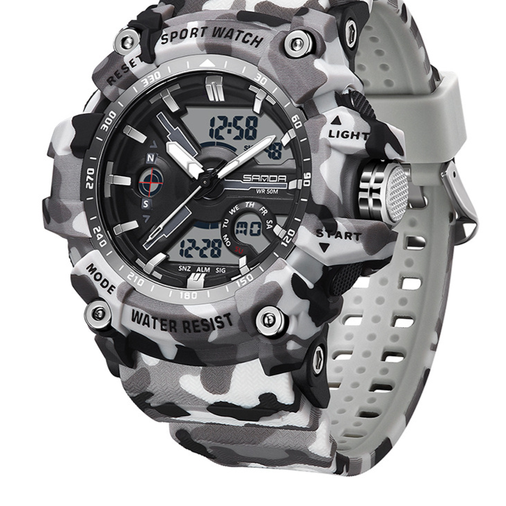 Multifunctional dual-display electronic watch