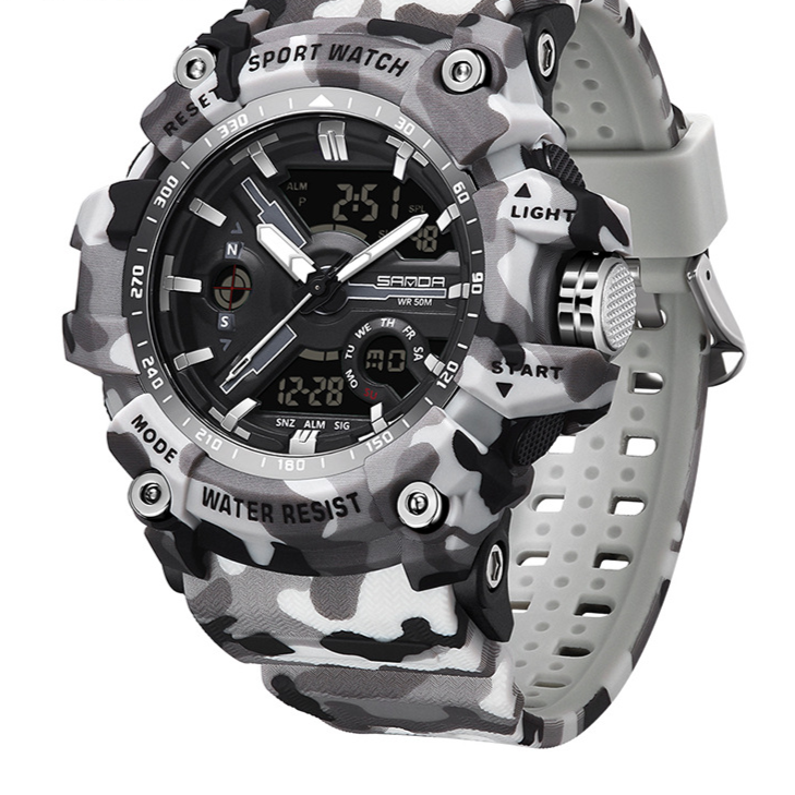Multifunctional dual-display electronic watch
