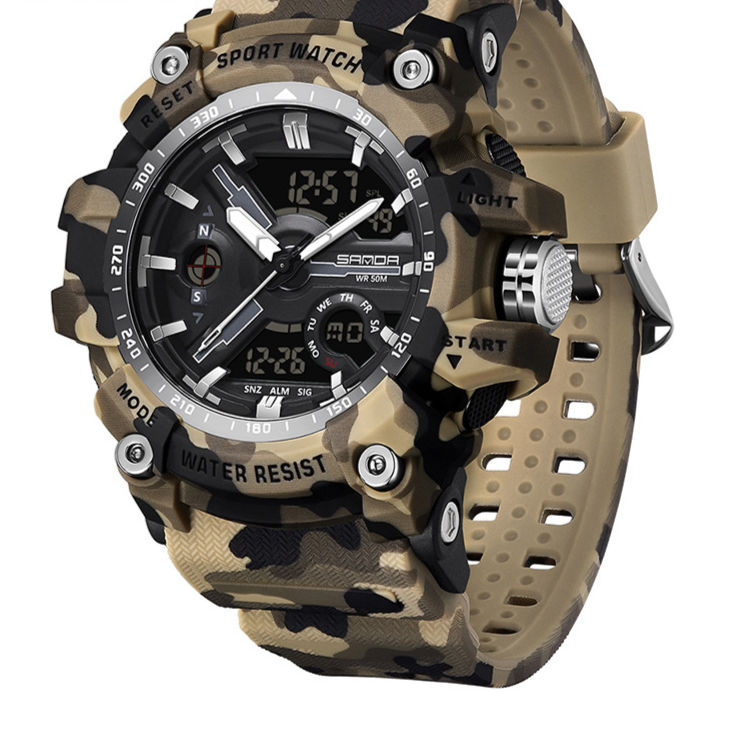 Multifunctional dual-display electronic watch