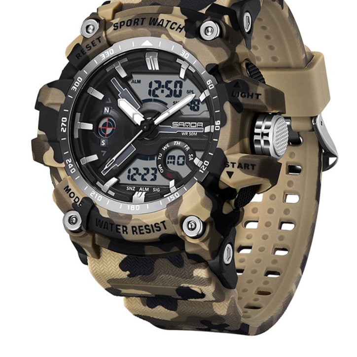 Multifunctional dual-display electronic watch