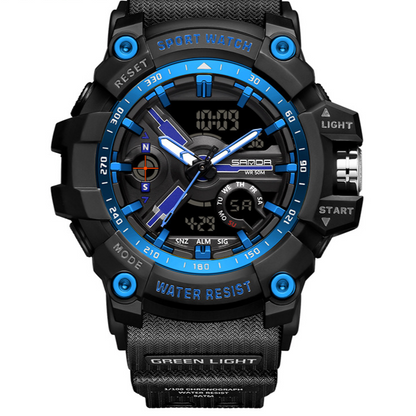 Multifunctional dual-display electronic watch