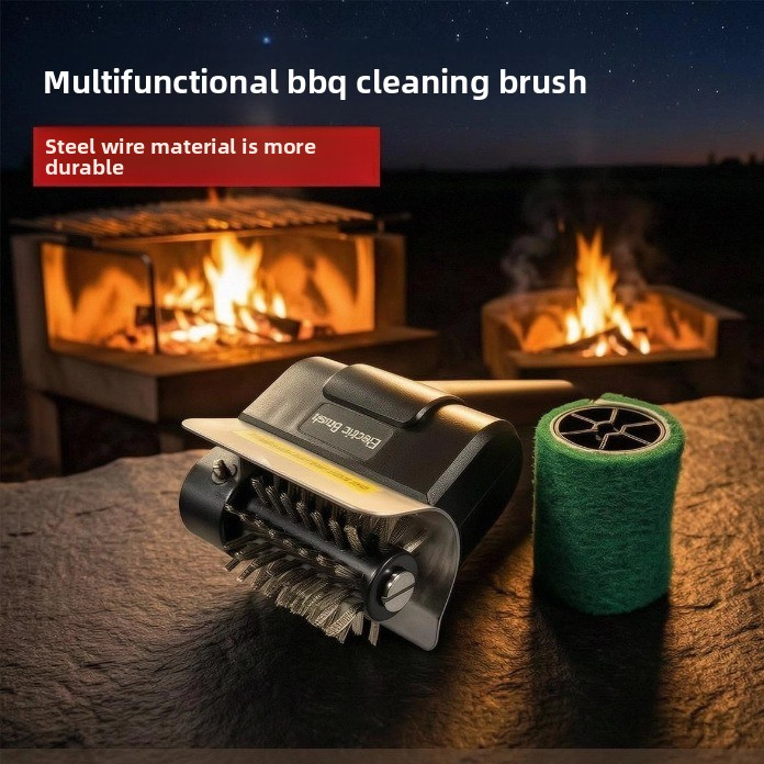Multifunctional Electric Barbecue Grill Cleaning Brush with Light