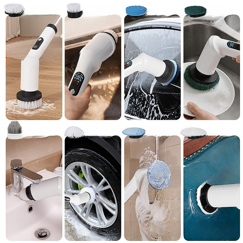 Multifunctional Electric Cleaning Brush with Interchangeable Heads