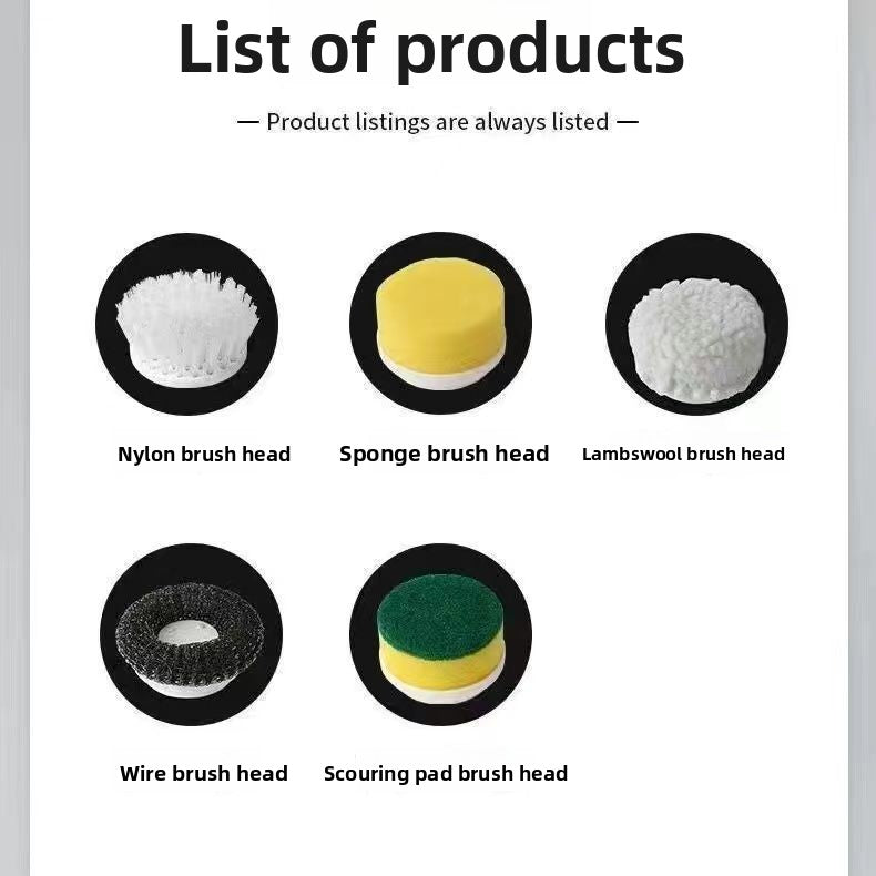 Multifunctional Electric Cleaning Brush with Multiple Heads