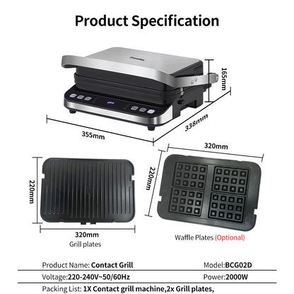 Multifunctional Electric Contact Grill