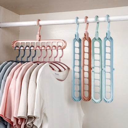 Multifunctional Foldable 9-hole Clothes Hanger