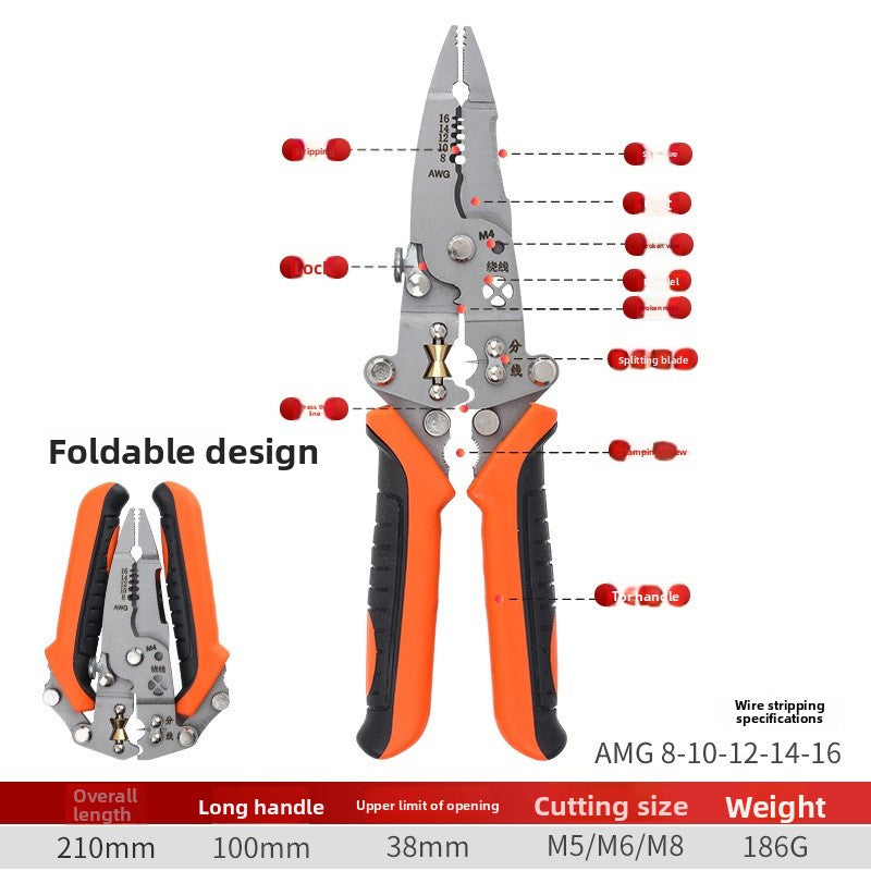 Multifunctional Folding Electrician Wire Stripping Tool