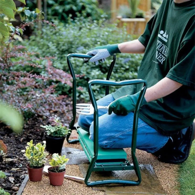 Multifunctional Folding Garden Kneeling Stool with Tool Bag