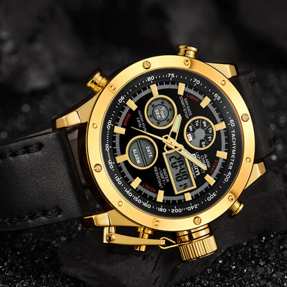 Multifunctional genuine leather watch