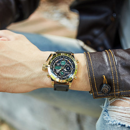 Multifunctional genuine leather watch