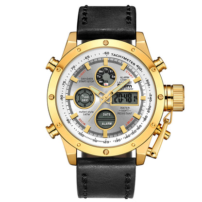 Multifunctional genuine leather watch
