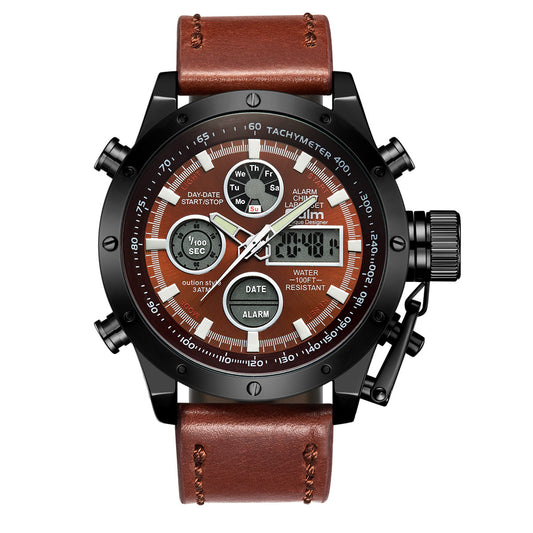 Multifunctional genuine leather watch
