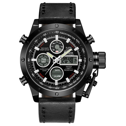 Multifunctional genuine leather watch