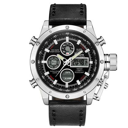 Multifunctional genuine leather watch