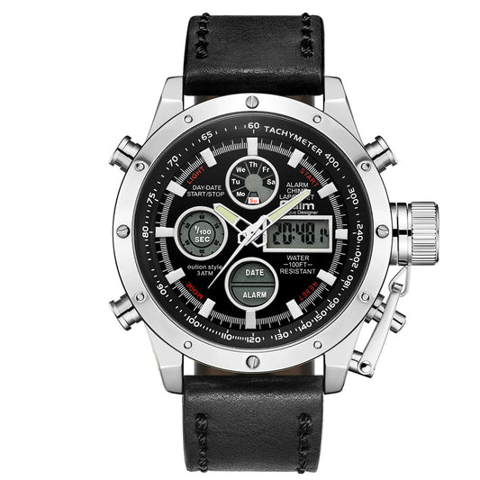 Multifunctional genuine leather watch