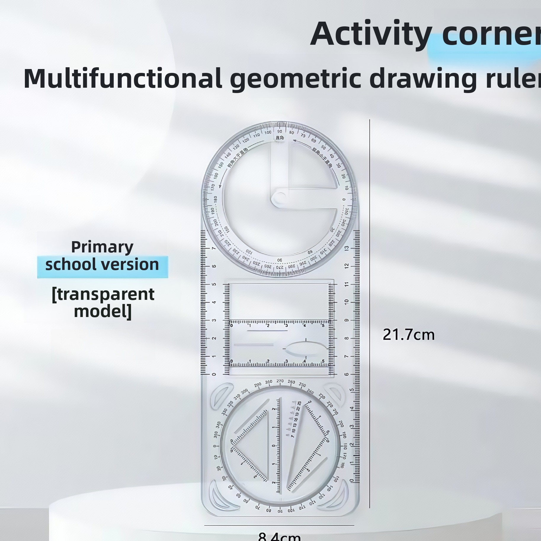 Multifunctional Geometric Drawing Ruler Set