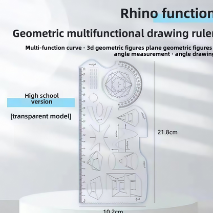 Multifunctional Geometric Drawing Ruler Set