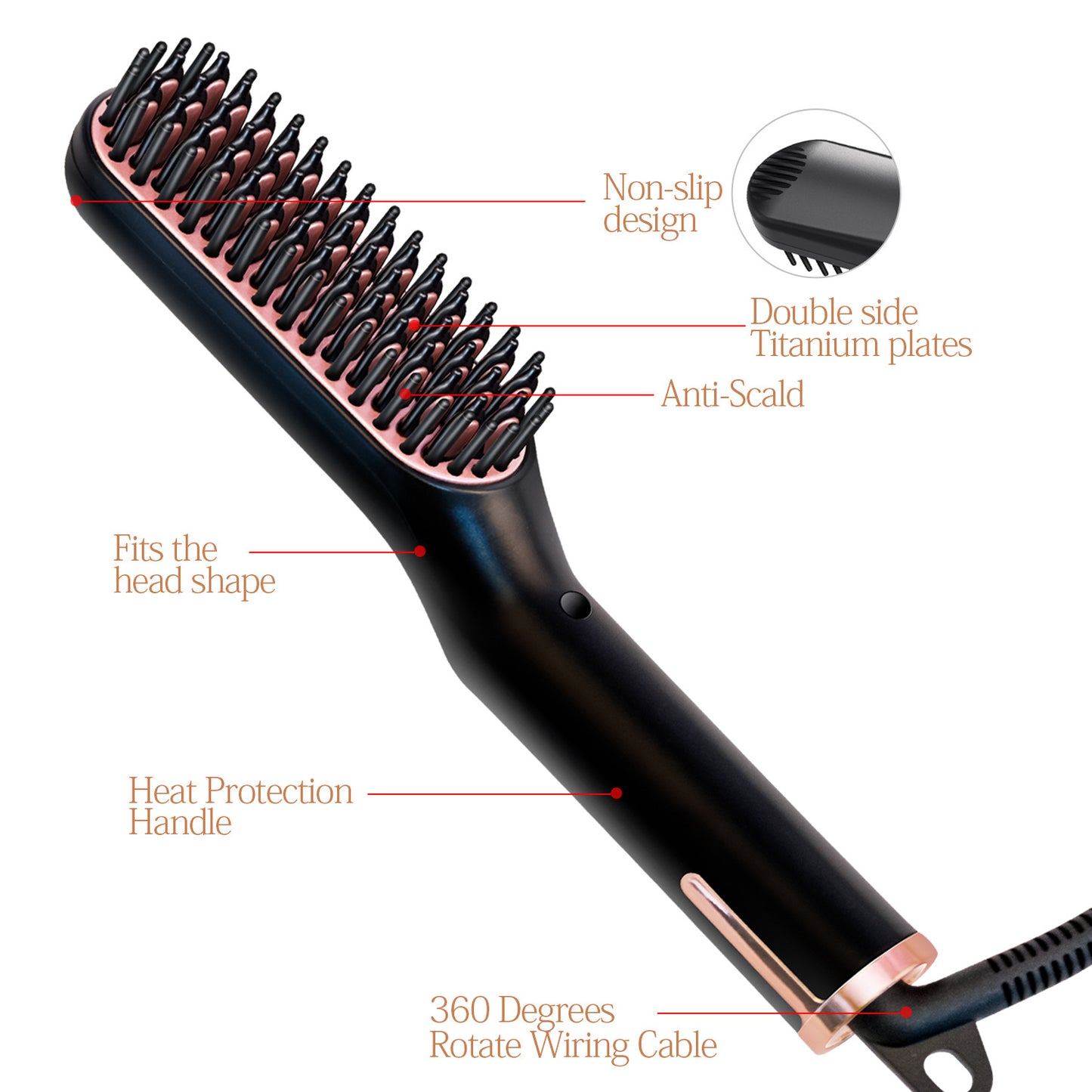 Multifunctional Hair Straightening and Curling Comb