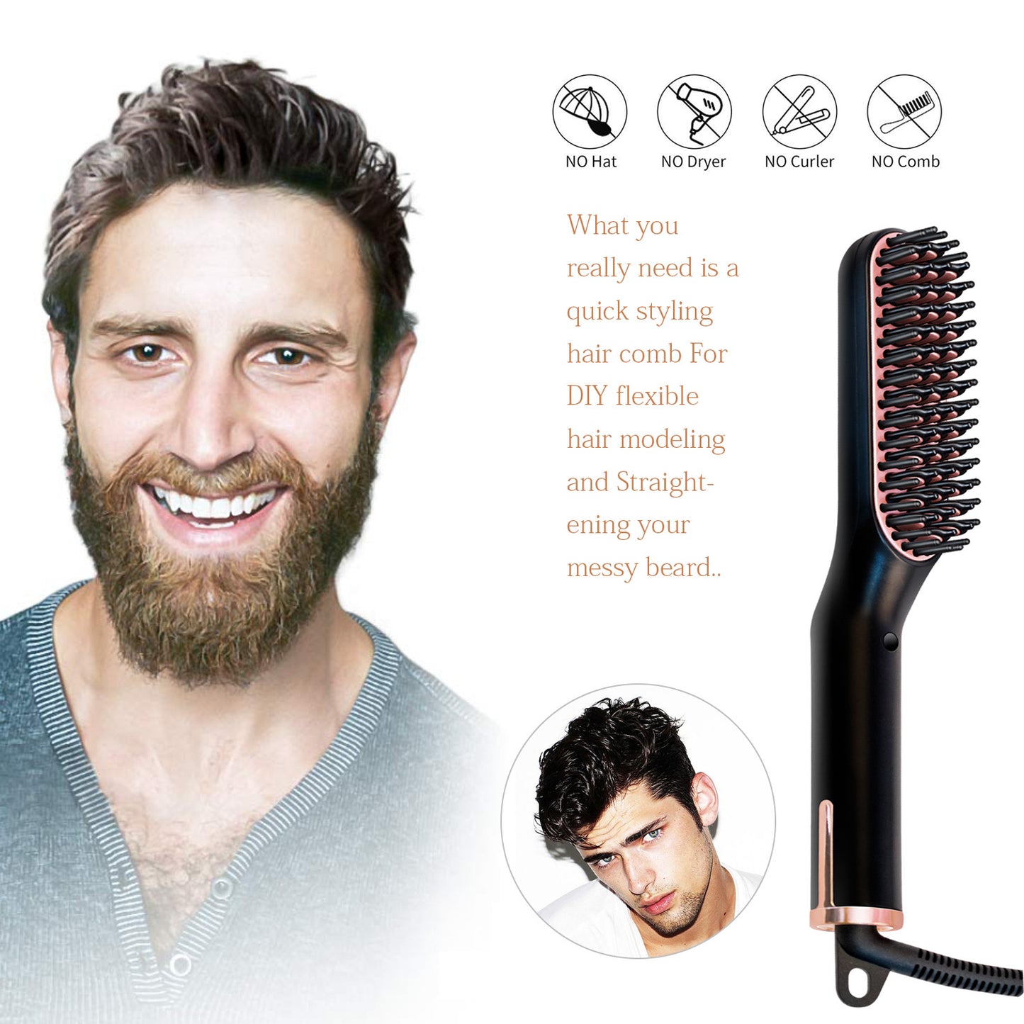 Multifunctional Hair Straightening and Curling Comb