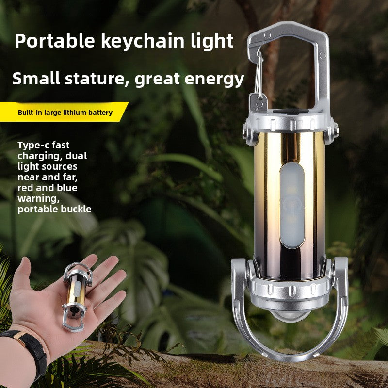 Multifunctional Keychain LED Flashlight with Emergency Light