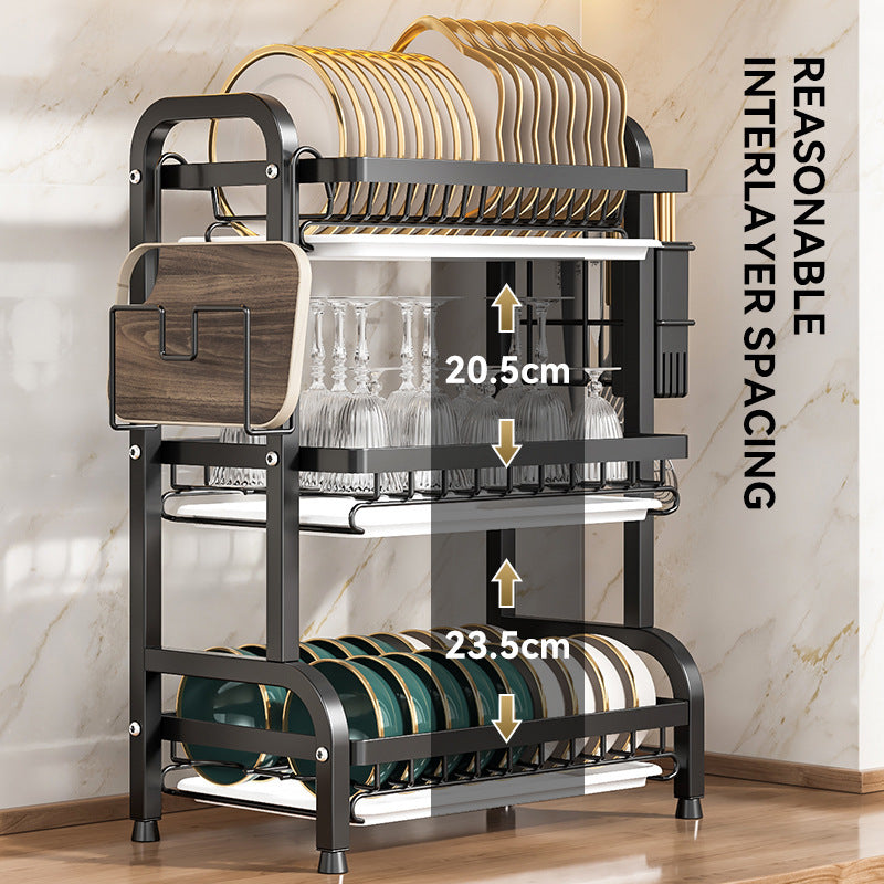 Multifunctional Kitchen Dish Drainer Storage Rack