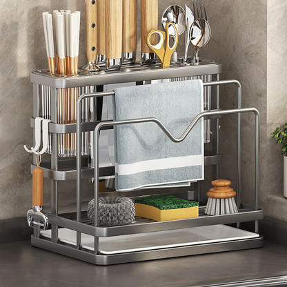 Multifunctional Kitchen Knife and Utensil Storage Rack