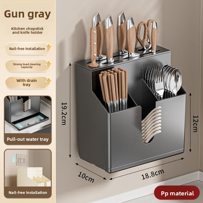 Multifunctional Kitchen Knife and Utensil Storage Rack