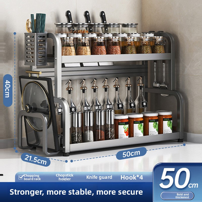 Multifunctional Kitchen Organizer Rack with Utensil Holders
