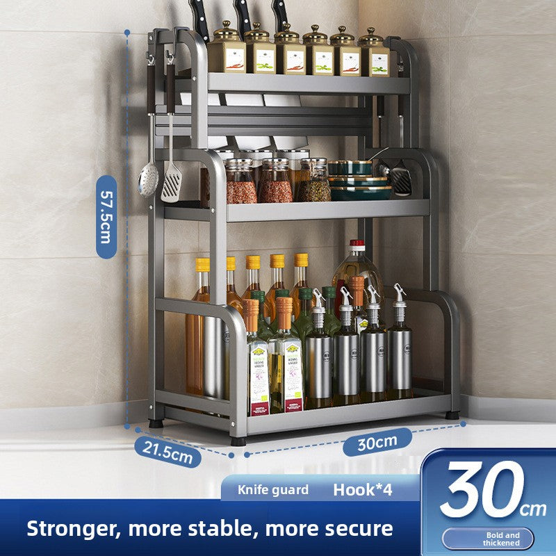 Multifunctional Kitchen Organizer Rack with Utensil Holders
