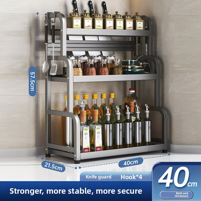 Multifunctional Kitchen Organizer Rack with Utensil Holders
