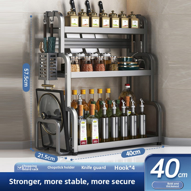 Multifunctional Kitchen Organizer Rack with Utensil Holders
