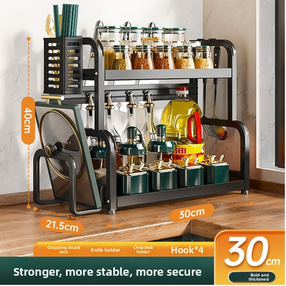 Multifunctional Kitchen Organizer Rack with Utensil Holders