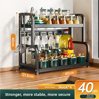Multifunctional Kitchen Organizer Rack with Utensil Holders