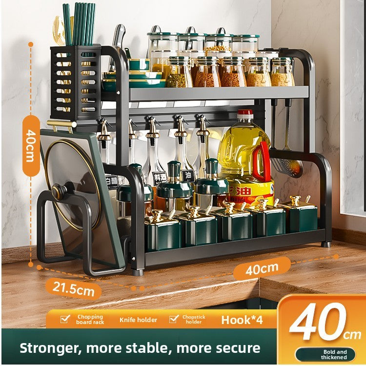 Multifunctional Kitchen Organizer Rack with Utensil Holders