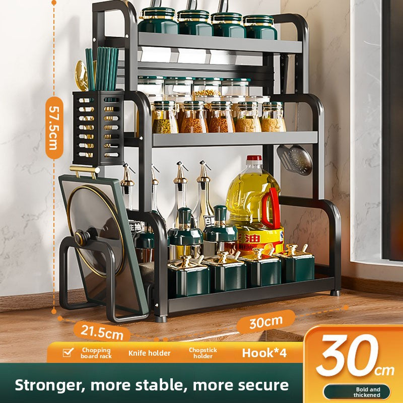 Multifunctional Kitchen Organizer Rack with Utensil Holders