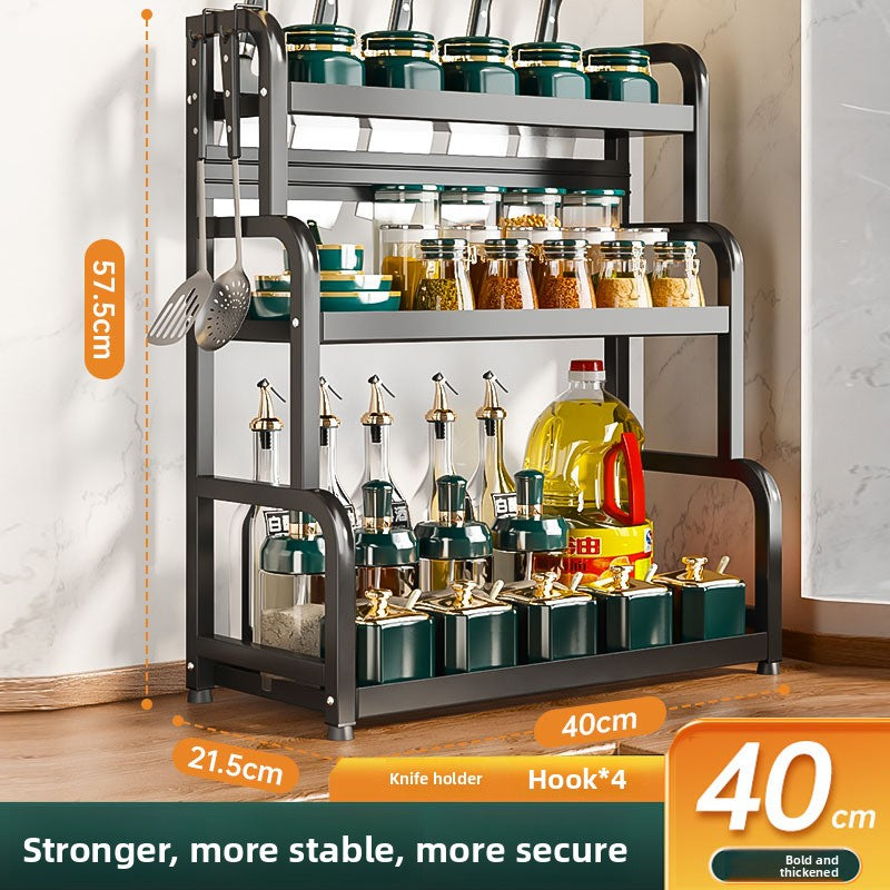 Multifunctional Kitchen Organizer Rack with Utensil Holders