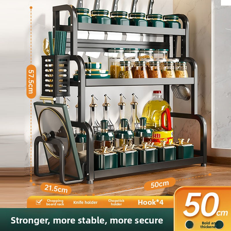 Multifunctional Kitchen Organizer Rack with Utensil Holders