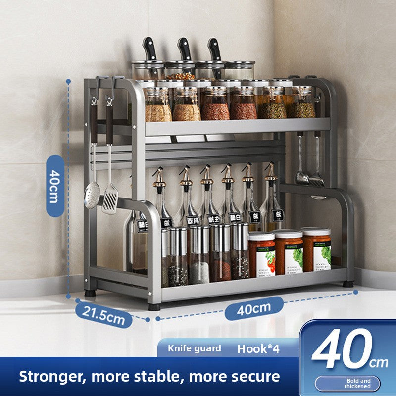 Multifunctional Kitchen Organizer Rack with Utensil Holders