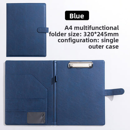 Multifunctional Leather A4 Document Folder with Writing Board