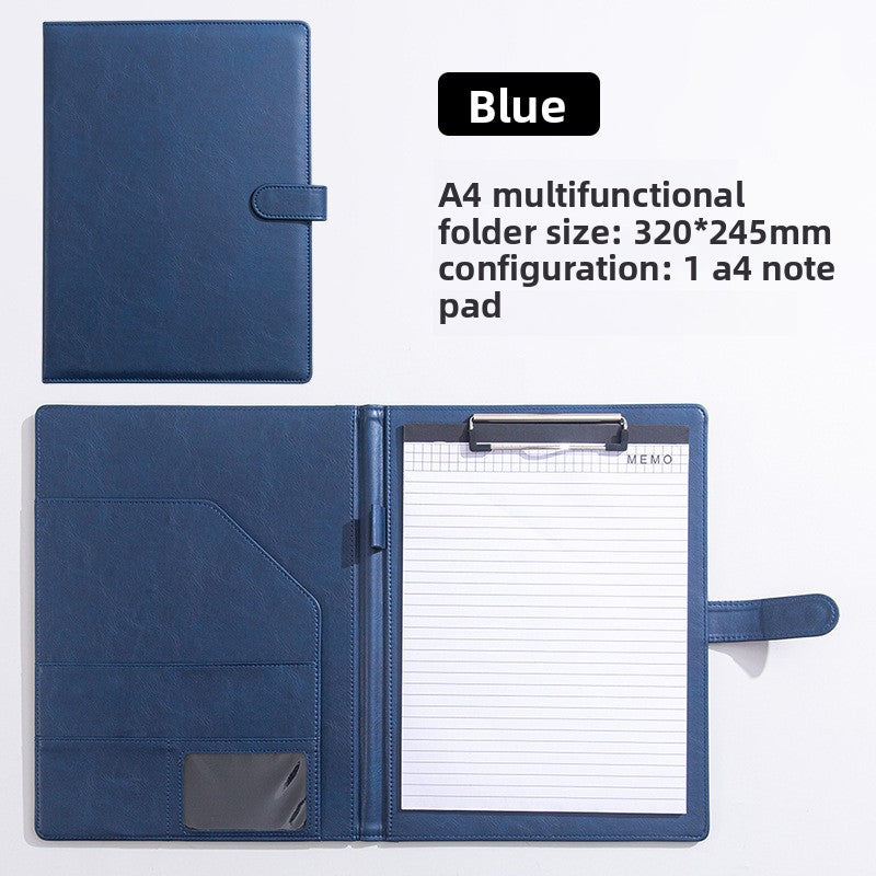Multifunctional Leather A4 Document Folder with Writing Board