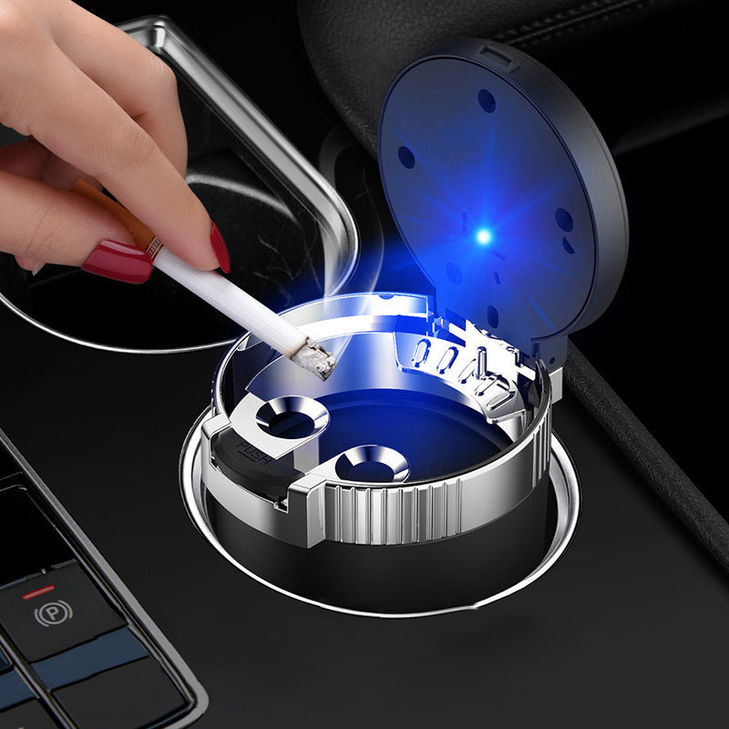 Multifunctional LED Car Ashtray with Metal Liner